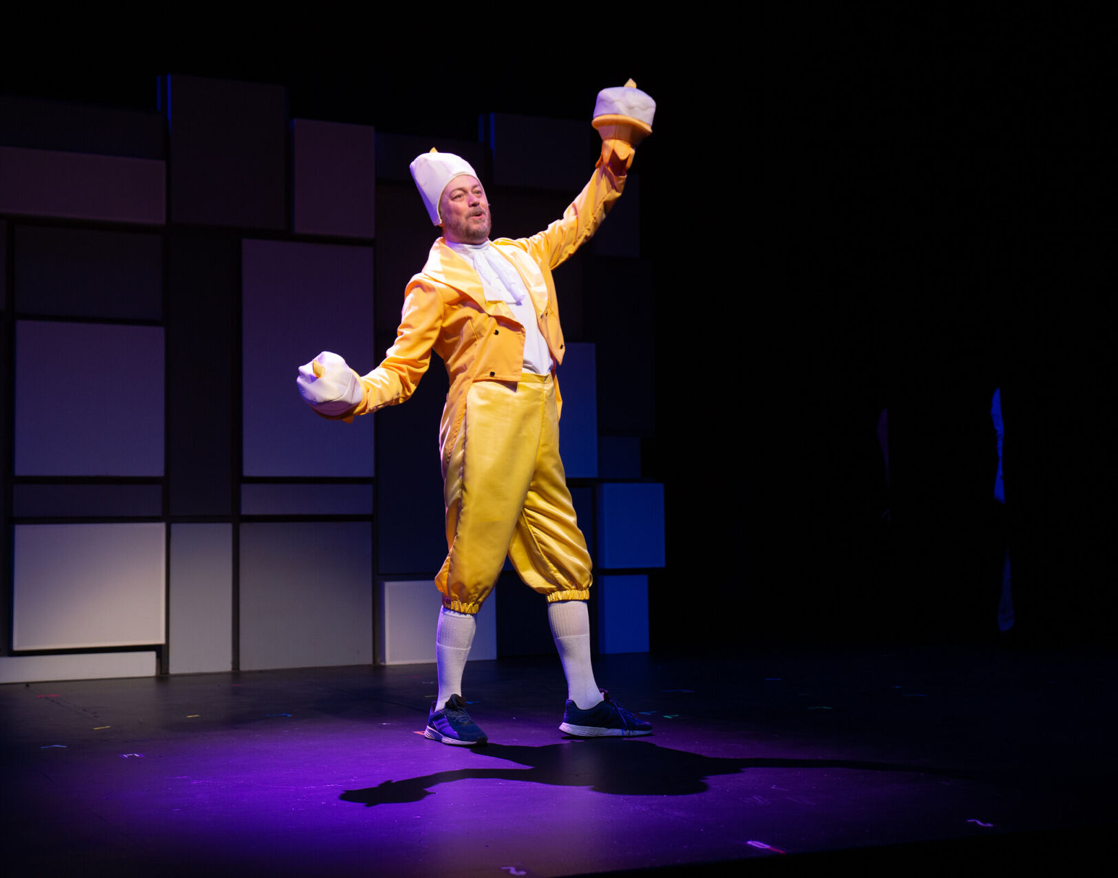 Man dressed in candlestick costume